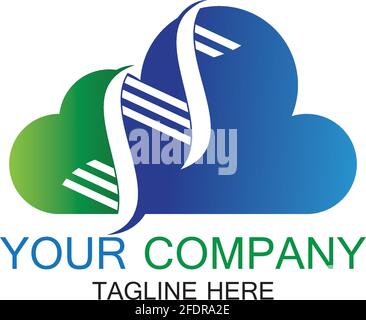 DNA Cloud Logo Vektor Design Template-Vektor Stock Vektor