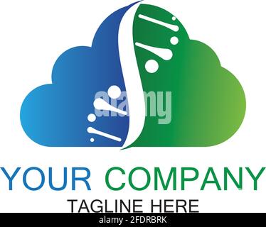 DNA Cloud Logo Vektor Design Template-Vektor Stock Vektor