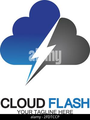 Cloud Flash Vektor Logo Icon Design Template-Vektor Stock Vektor