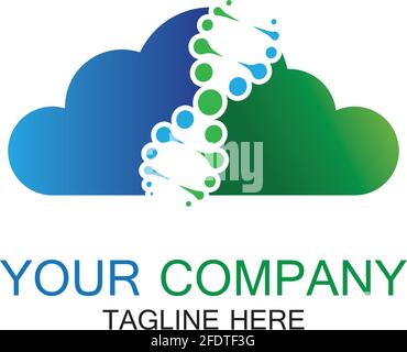DNA Cloud Logo Vektor Design Template-Vektor Stock Vektor