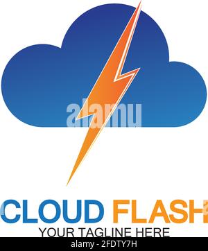 Cloud Flash Vektor Logo Icon Design Template-Vektor Stock Vektor