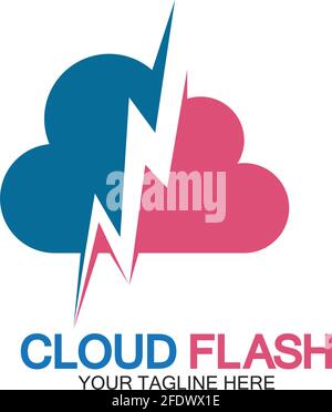 Cloud Flash Vektor Logo Icon Design Template-Vektor Stock Vektor