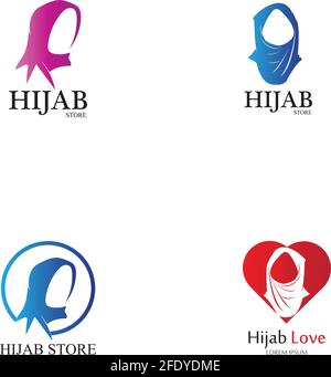 muslimah hijab Logo Vorlage Vektor Illustration Design-Vektor Stock Vektor