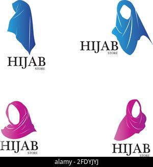 muslimah hijab Logo Vorlage Vektor Illustration Design-Vektor Stock Vektor