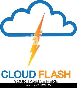Cloud Flash Vektor Logo Icon Design Template-Vektor Stock Vektor