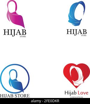 muslimah hijab Logo Vorlage Vektor Illustration Design-Vektor Stock Vektor