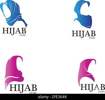 muslimah hijab Logo Vorlage Vektor Illustration Design-Vektor Stock Vektor