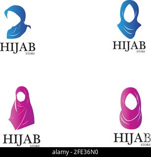muslimah hijab Logo Vorlage Vektor Illustration Design-Vektor Stock Vektor