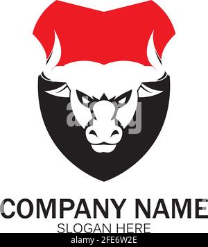 Kreative wütend Schild Stier Kopf Logo Design Symbol Vektor Illustration-Vektor Stock Vektor