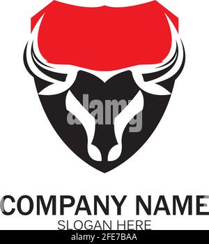 Kreative wütend Schild Stier Kopf Logo Design Symbol Vektor Illustration-Vektor Stock Vektor