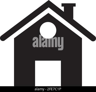Icon Vektor Haus oder zu Hause flach Design für App-Anzeigen Web-Banner-Taste isoliert weißen Hintergrund. Stock Vektor