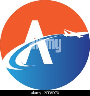 Schreiben SIE EIN Air travel Logo Design Vorlage-Vektor Stock Vektor