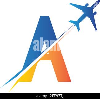 Schreiben SIE EIN Air travel Logo Design Vorlage-Vektor Stock Vektor