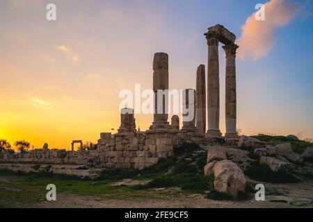 Tempel des Herkules auf der Zitadelle von Amman in Amman, Jordanien Stockfoto