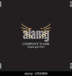 Wings Gold Logo Vektor Illustration Vorlage-Vektor Stock Vektor