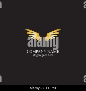 Wings Gold Logo Vektor Illustration Vorlage-Vektor Stock Vektor
