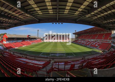 Eine allgemeine Ansicht von Oakwell vor diesem Nachmittag Sky Bet Championship Spiel Barnsley gegen Rotherham United in Barnsley, Vereinigtes Königreich am 4/24/2021. (Foto von Mark Cosgrove/News Images/Sipa USA) Stockfoto