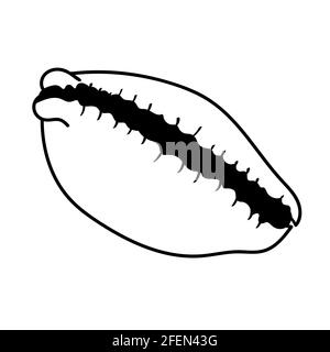 Tsipreya. Kauri. Schale. Sommer-Ikonen Linie Kunst Stock Vektor