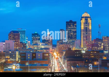 Des Moines Iowa Skyline in USA (Vereinigte Staaten) Stockfoto