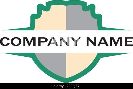 Schild Logo Design Vektor, Schild Emblem Logo Vorlage, Logosymbol Symbol-Vektor Stock Vektor