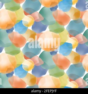 Trendige, minimalistisch-farbenfrohe, abstrakte, handgemalte Illustrationen. Nahtloses Muster abstrakt kritzelt verschiedene Formen. Toll für Design-Wanddekor Stock Vektor