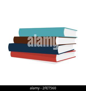 Stapel von Farbbüchern. Vektorgrafik. Stapel von Büchern in einem flachen Stil. Bildungskonzept Stock Vektor
