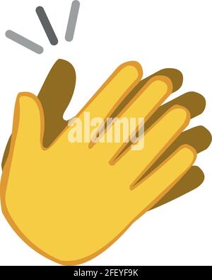 Vektor-Emoticon-Illustration eines gelben Handklatschs Stock Vektor