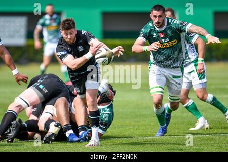 Monigo Stadion, Treviso, Italien. April 2021. Ali Price (Glasgow) während des Rainbow Cup 2021 - Benetton Treviso gegen Glasgow Warriors, Rugby Guinness Pro 14 Spiel - Foto Ettore Griffoni/LM Credit: Live Media Publishing Group/Alamy Live News Stockfoto