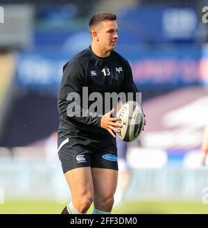 Liberty Stadium, Swansea, Glamorgan, Großbritannien. April 2021. Rainbow Cup Rugby, Ospreys gegen Cardiff Blues; Owen Watkin von Ospreys während des Warm Up Credit: Action Plus Sports/Alamy Live News Stockfoto