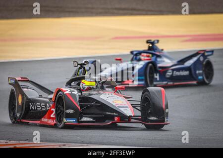 Valencia, Spanien. April 24 2021: Valencia, Espagne. April 2021. 22 Rowland Oliver (gbr), Nissan e.Dams, Nissan IM02, Aktion während des Valencia ePrix 2021, 3. Treffen der Formel-E-Weltmeisterschaft 2020-21, auf dem Circuit Ricardo Tormo vom 23. Bis 25. April in Valencia, Spanien - Foto François Flamand/DPPI Credit: DPPI Media/Alamy Live News Stockfoto