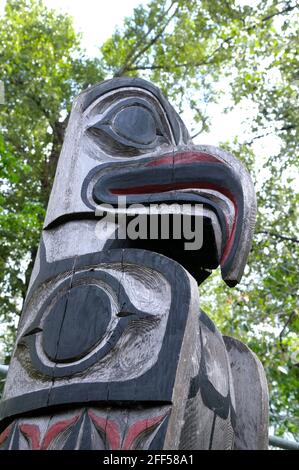 Eagle totem, Quw'utsun' Kultur- und Konferenzzentrum, Duncan, British Columbia, Kanada Stockfoto