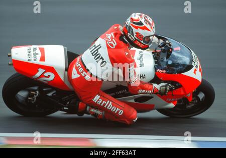 Jean Michel Bayle (FR), Yamaha 500, Czech GP 1996, Brünn Stockfoto