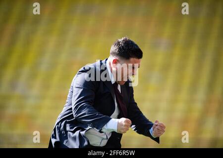 Vicarage Road, Watford, Hertfordshire, Großbritannien. April 2021. English Football League Championship Football, Watford versus Millwall; Credit: Action Plus Sports/Alamy Live News Stockfoto