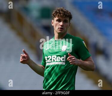 Birmingham, Großbritannien. April 2021. Ryan Ledson #18 von Preston North End in Birmingham, Großbritannien am 4/24/2021. (Foto von Simon Bissett/News Images/Sipa USA) Quelle: SIPA USA/Alamy Live News Stockfoto