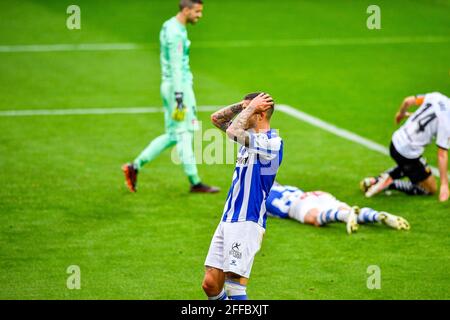 VALENCIA, SPANIEN - 24. APRIL: Joselu von Deportivo Alavés während des La Liga-Spiels zwischen Valencia CF und Deportivo Alaves am Estadio Mestalla am April Stockfoto