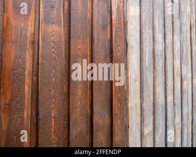 Alte und neue Zaun gestrichen Stockfoto