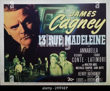 JAMES CAGNEY ANNABELLA UND RICHARD CONTE IN DER RUE MADELEINE 13 1946 Regisseur HENRY HATHAWAY Original-Drehbuch John Monks Jr. Und Sy Bartlett Produzent Louis de Rochemont Twentieth Century Fox Stockfoto