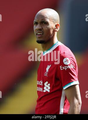 Anfield, Liverpool, Merseyside, Großbritannien. April 2021. English Premier League Football, Liverpool versus Newcastle United; Fabihino of Liverpool Credit: Action Plus Sports/Alamy Live News Stockfoto