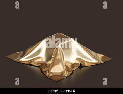 Gold Tuch Podium Produkt Stand 3d Rendering Illustration Stockfoto
