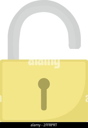 Vektor-Emoticon-Illustration eines offenen Vorhängeschlosses Stock Vektor