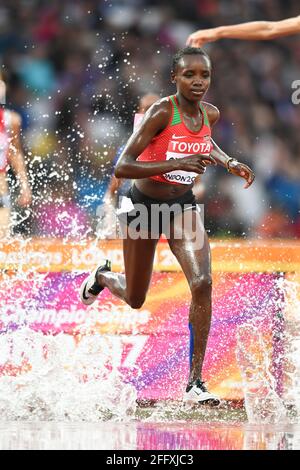 Celliphine Chepteek Chespol (Kemya). 3000 Meter Hindernislauf Frauen. Leichtathletik-Weltmeisterschaften der IAAF. London 2017 Stockfoto
