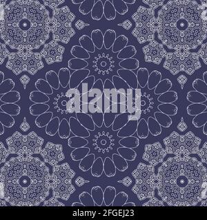 Nahtloser abstrakter Blumenmuster-Hintergrund in einer klassischen Farbpalette. Stock Vektor