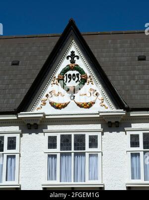 Ein Haus mit 1903 Datum, Alcester Road, Moseley, Birmingham, England, VEREINIGTES KÖNIGREICH Stockfoto