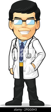 Arzt Allgemeinarzt Arzt Cartoon Illustration Stock Vektor