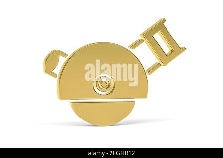 Golden 3d Tischlerei Symbol isoliert auf weißem Hintergrund - 3d Rendern Stockfoto