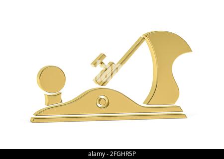 Golden 3d Tischlerei Symbol isoliert auf weißem Hintergrund - 3d Rendern Stockfoto