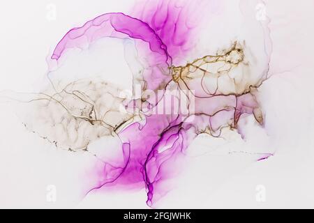 Abstrakt rosa Gold Hintergrund. Flüssige Kunst Stockfoto
