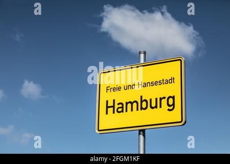 Ortsname Zeichen von Hamburg Stockfoto