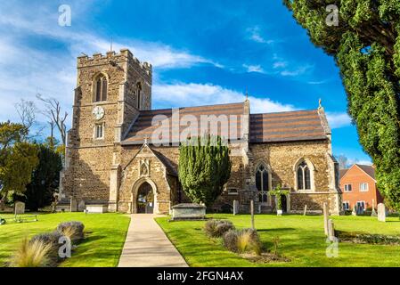 Außenansicht der All Saints Church Clifton in Clifton, Bedfordshire, Großbritannien Stockfoto