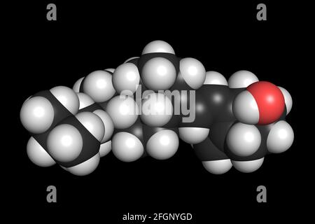 Vitamin D Cholecalciferol D3 Molekül 3D rendern chemische Struktur Stockfoto